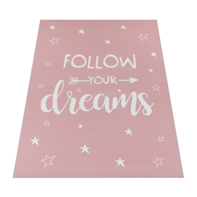 Audio Flatweave Pink Rug, Pink, Rectangle 160 x 230cm