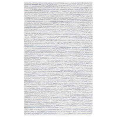 Mihos Renewal Hand Woven Pet/Cotton Rug in Light Blue/Ivory