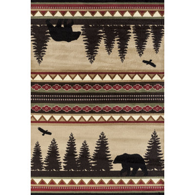 Tapis beige / noir / rouge Pippen