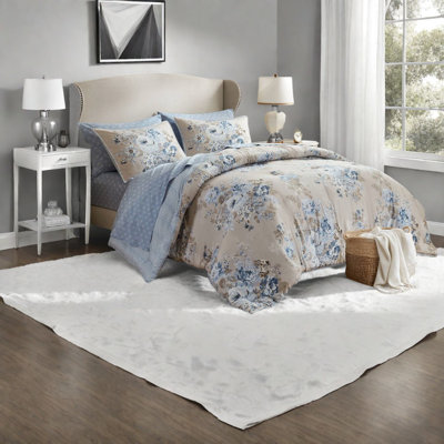 de literie pour grand lit 1 pièce, microfibre douce, motif floral rétro, confort toute l'année