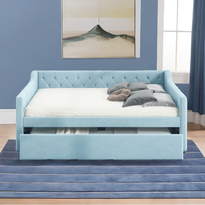 Xolile Upholstered Daybed, Blue