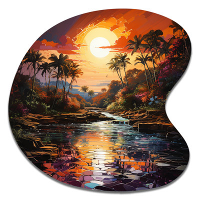 Ferran - Asymmetrical Indian Art Metal Wall Art, Unique Shape Metal Wall Sculpture Print