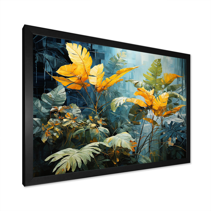 Sons de la jungle II sur toile, Cadre simple noir, H 30 po x l 40 po x P 1,5 po