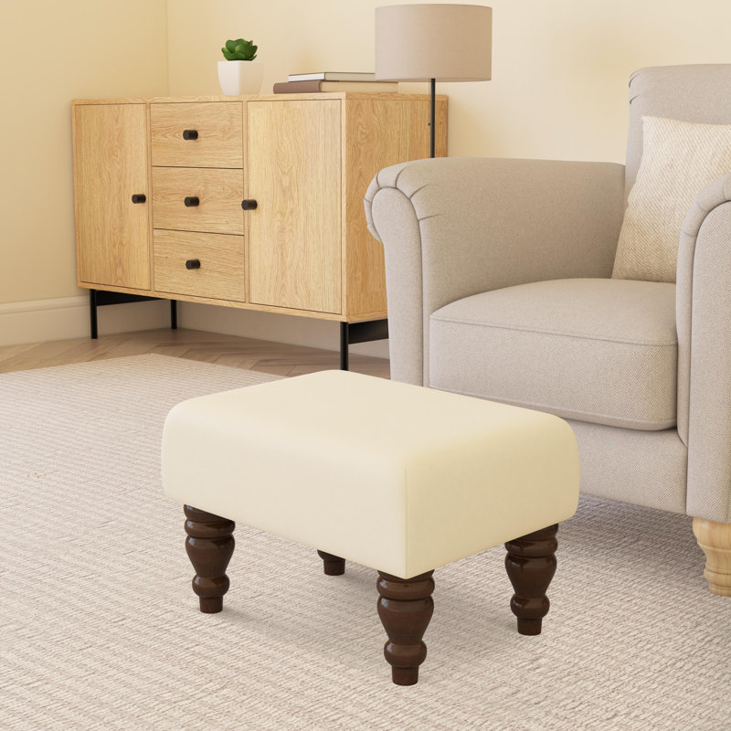 Acierno Mahogany Wood Turned Leg - Faux Leather, Snow White, Brown