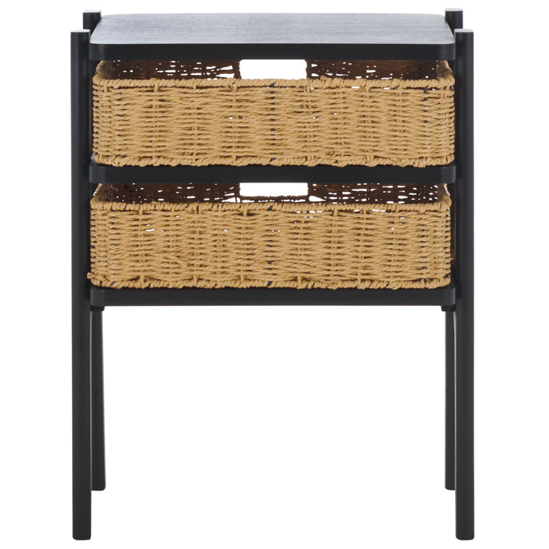 Assanti 2 Draw Accent Table, Matte Black