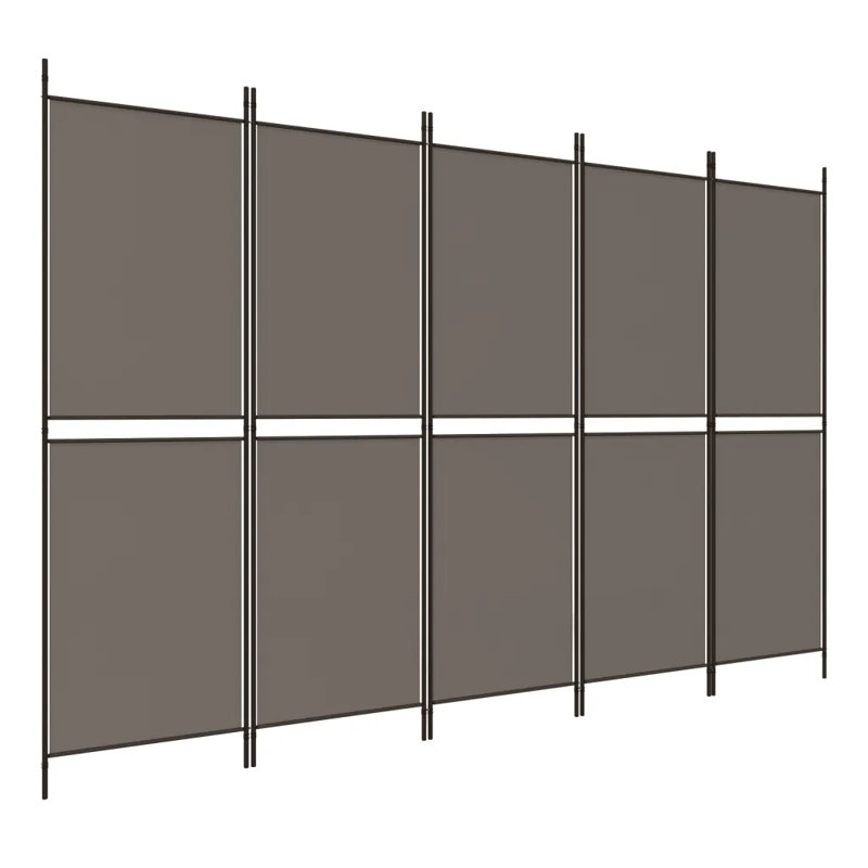 Kadeen 200cm H Folding Room Divider, 200cm H x 250cm W, 5, Anthracite