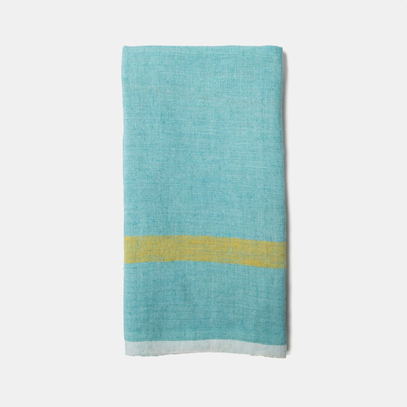 Stripe Tea Towel Kitchen Towel, Aqua/Lime