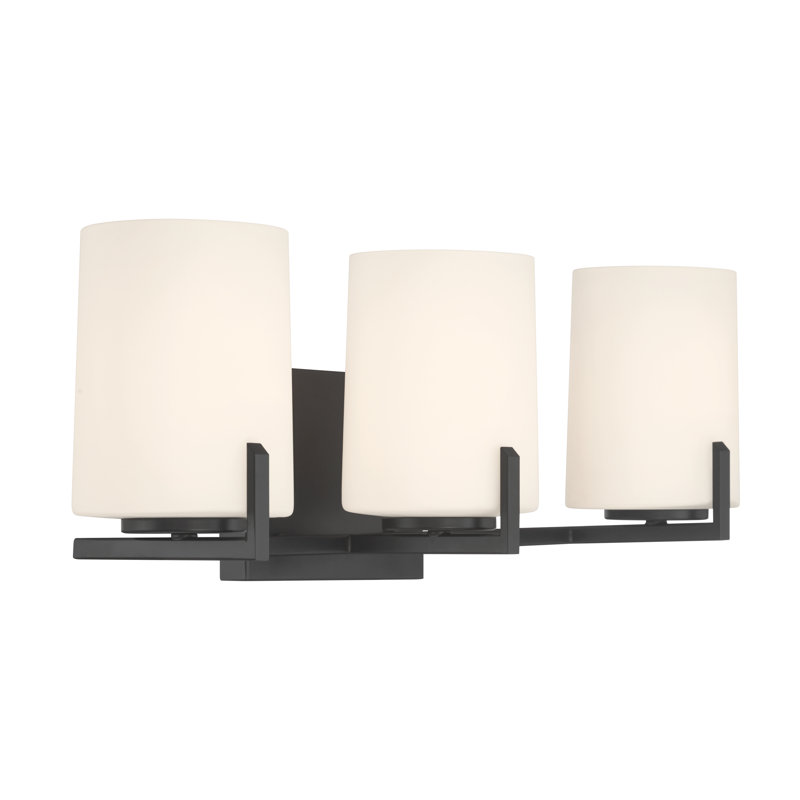 Meuble-lavabo 3 lumières Mirelle, H 7,5 po x l 25 po x P 6 po, Noir, Trois lumières