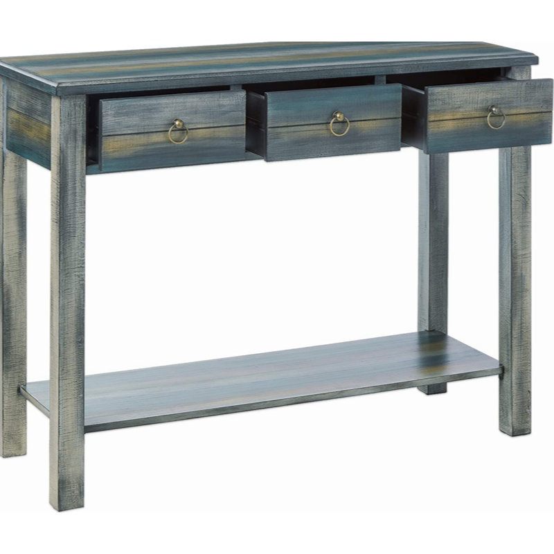 Console Daeshaun antique et bleu sarcelle 97257