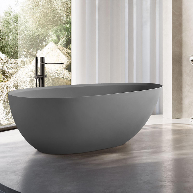 Baignoire de trempage autoportante à surface solide 67 po. X 33,5 po.