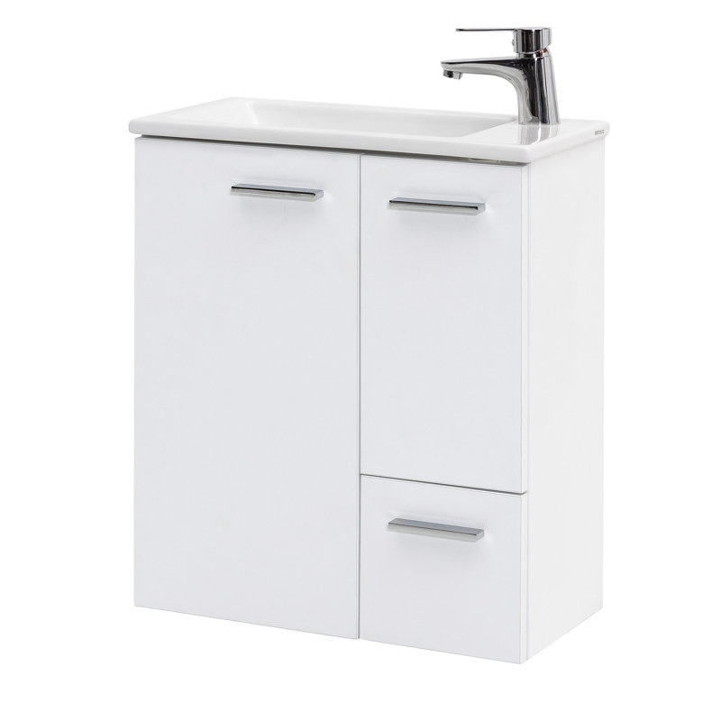 Matteo 500mm Single Bathroom Vanity with Drop In Ceramic Basin, White