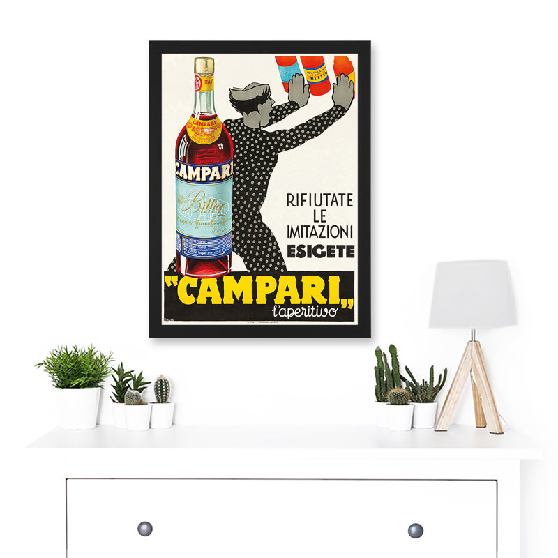 Italian Advert Bitter Campari Refuse Imitations - Picture Frame Painting on Paper