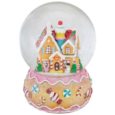 Boule à neige musicale 6,5 "Gingerbread House
