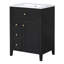 Fabrication de meuble-lavabo 24 po avec lavabo, panneau de fibres à densité moyenne et bois d'hévéa-118354592