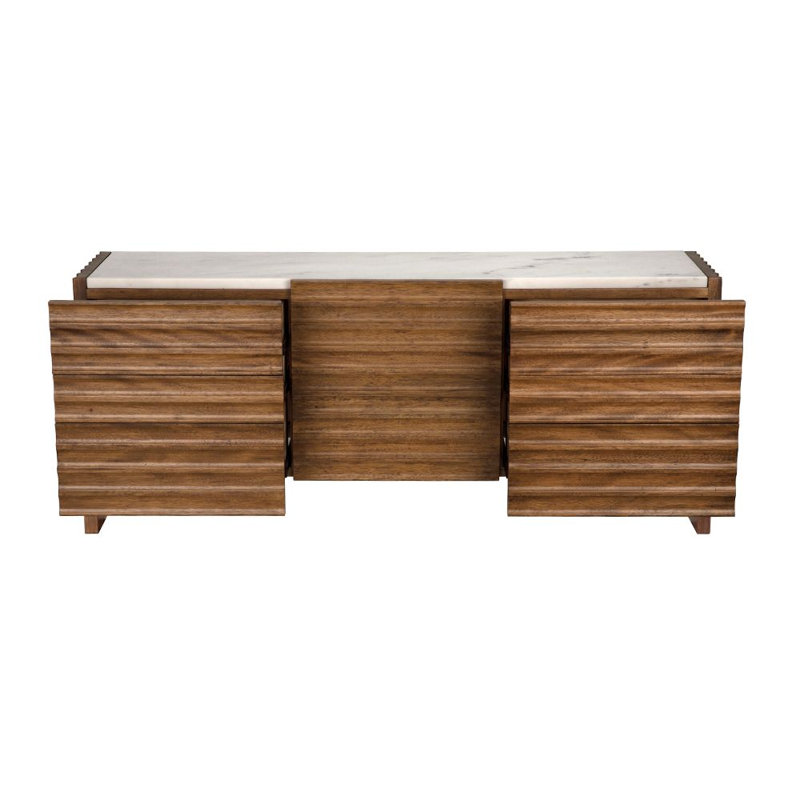 Gauss 72'' W Solid Wood Sideboard, Dark Walnut