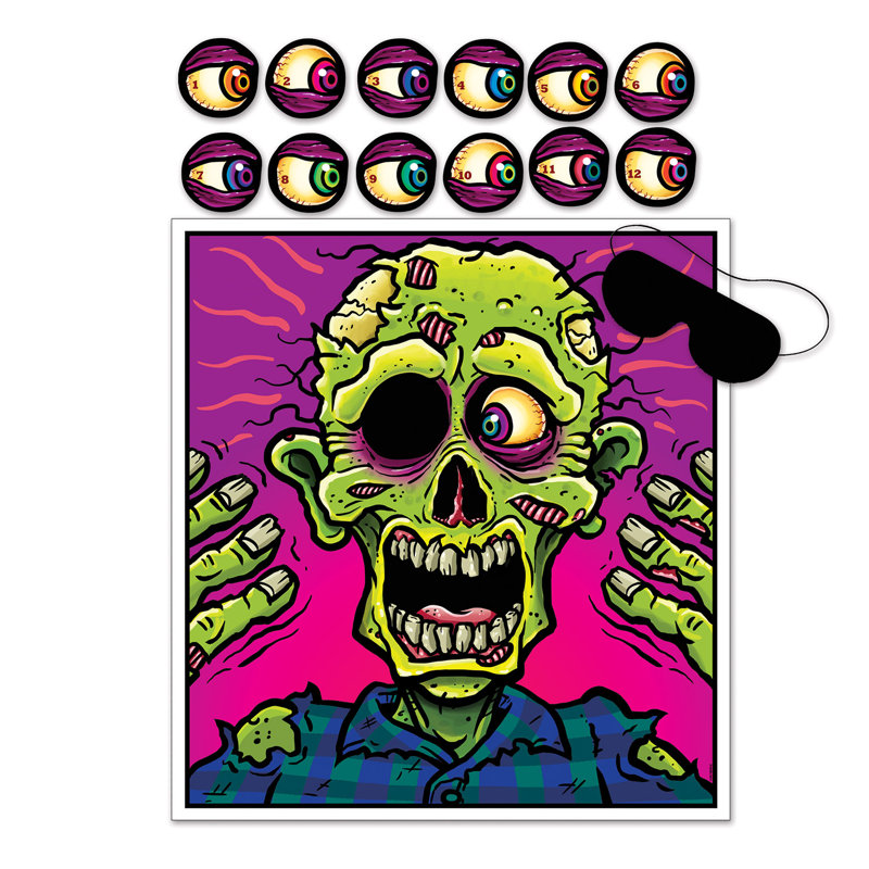 Jeu d'Halloween «Pin the Eyeball On The Zombie»