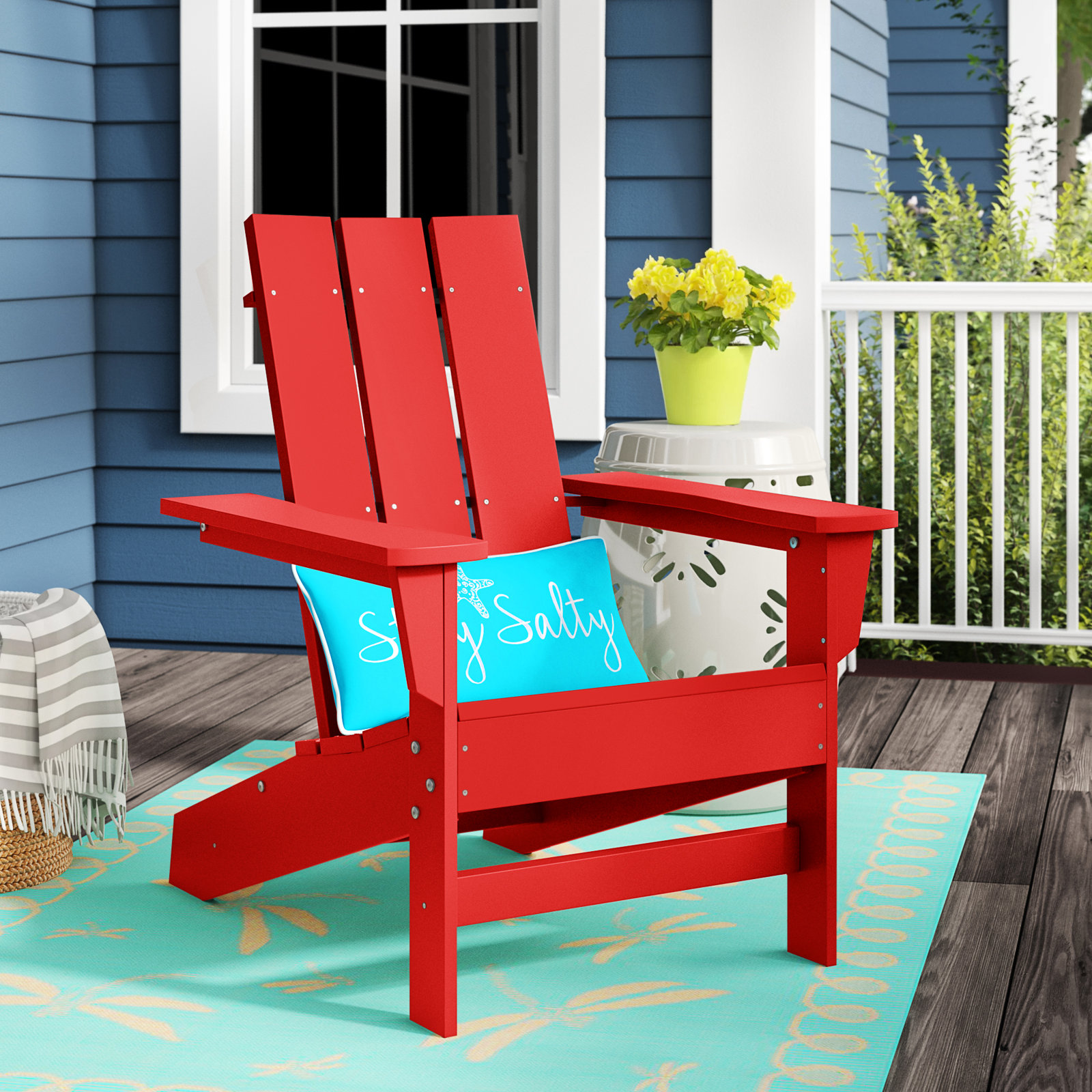 Ratcliff Adirondack Chair, Bright Red