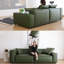 Canapé modulaire vert en cuir véritable-122909001