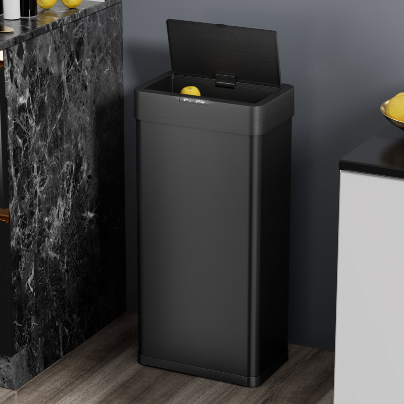 Motion Sensor Stainless Steel Trash Can, Automatic Garbage Bin, Black, 21.1 Gallons