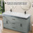 60 in. W x22 in. D Solid Surface Vanity Top White Rectangular Double Sinks Vanity Top with Backsplash & Basin Countertop