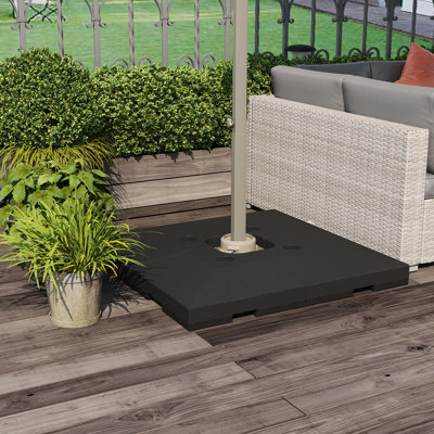 4 porte-parapluies de patio en porte-à-faux 4 pièces, résistants pour l'extérieur, capacité d'eau de 176 lb ou capacité de sable de 264, noir, robuste, protégé, facile à entretenir, pièces, extérieur, intempéries