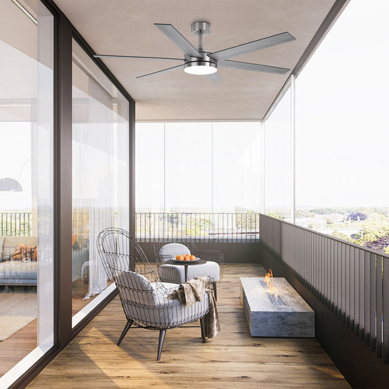Vaczon 60" 6-Blade Modern Ceiling Fan with Dimmable 3CCT LED Lights and Remote Control