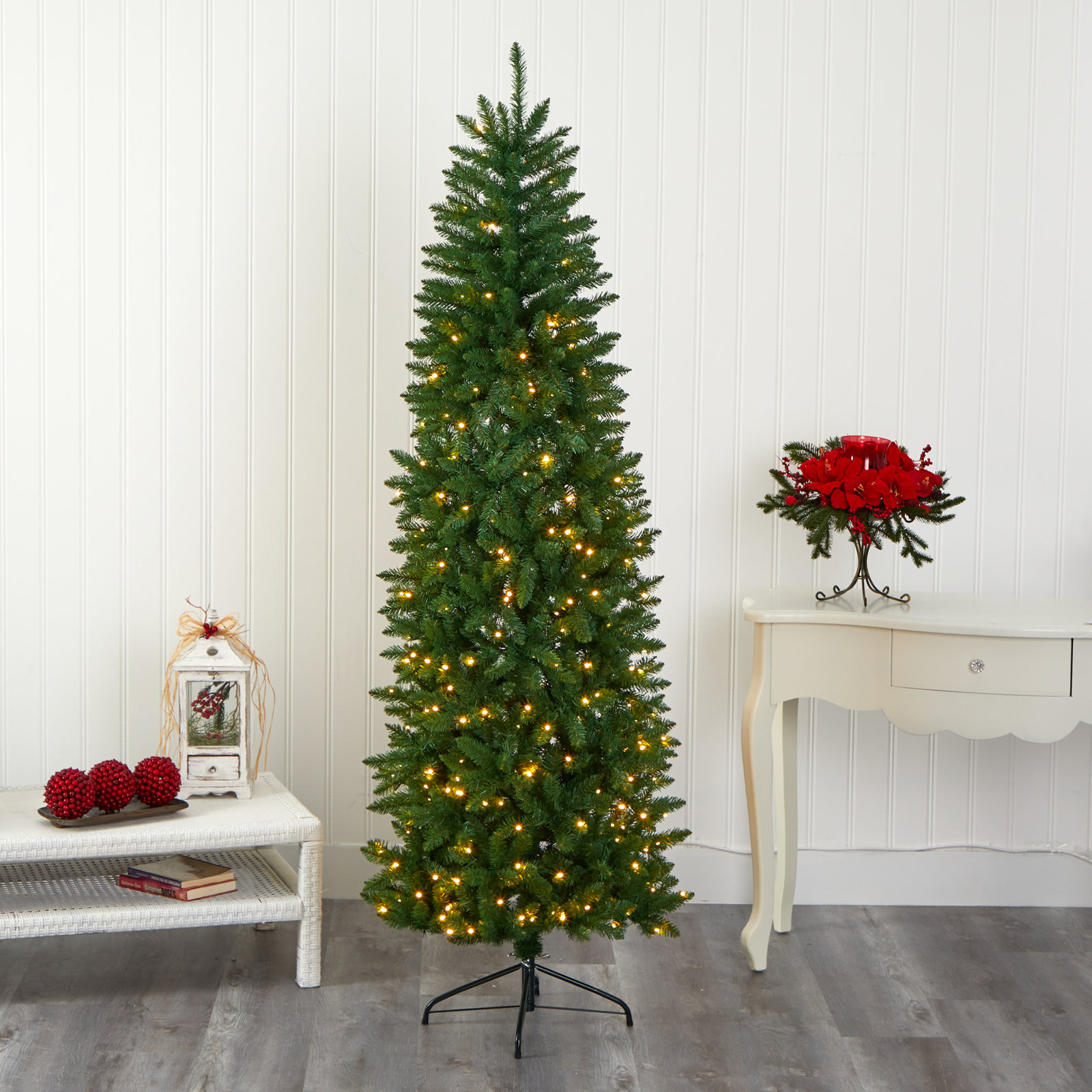 Lighted Artificial Christmas Tree, 6.5' H