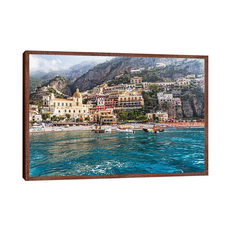 Low Angle View Of Positano From The Sea, Amalfi Coast, Campania, Italy by George Oze - Painting on Canvas