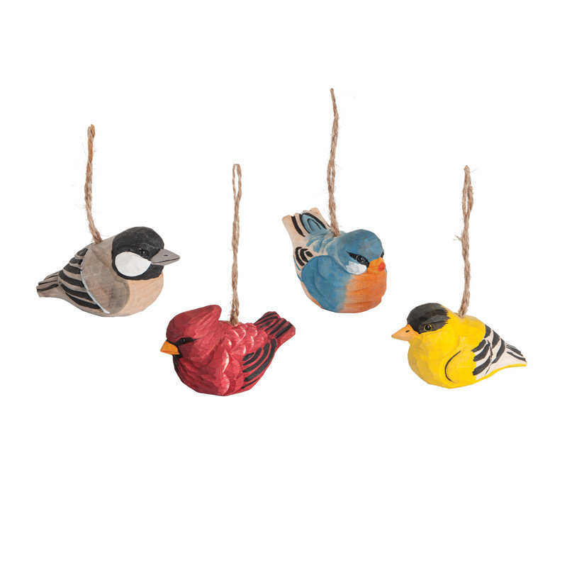 Ensemble d’ornement figurine en songbird sculpté 4 pièces