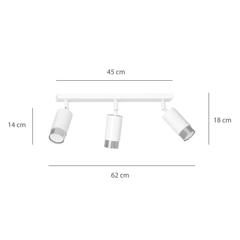 Cromwell 62cm 3 -Light Track Kit, Chrome, White