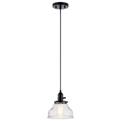 Luminaire suspendu en forme de cloche noire à 1 lumière Myren