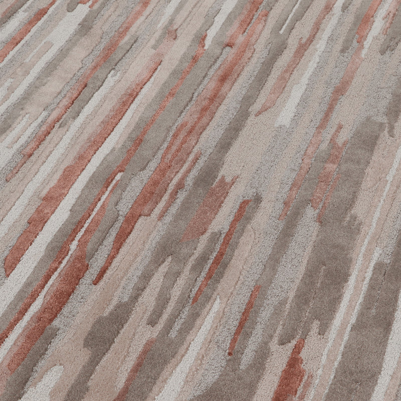 Aspen Hand-Tufted Indoor Rug Abstract Stripe Brown/Red/Beige, Rectangle 3' x 5'