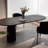 Solid wood and acrylic dining table-109894699
