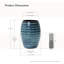 Pot à fleurs 17,7 po en céramique bleue, pot côtelé rond pour fleurs, verdure ou plantes-694500518