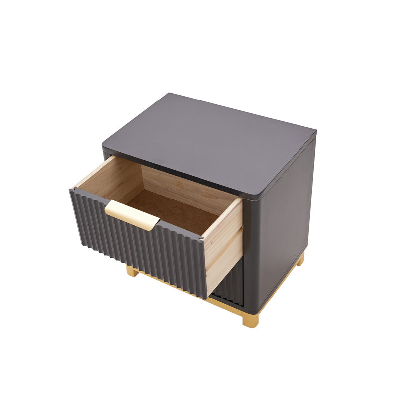 Table de chevet Kellems, Gris foncé