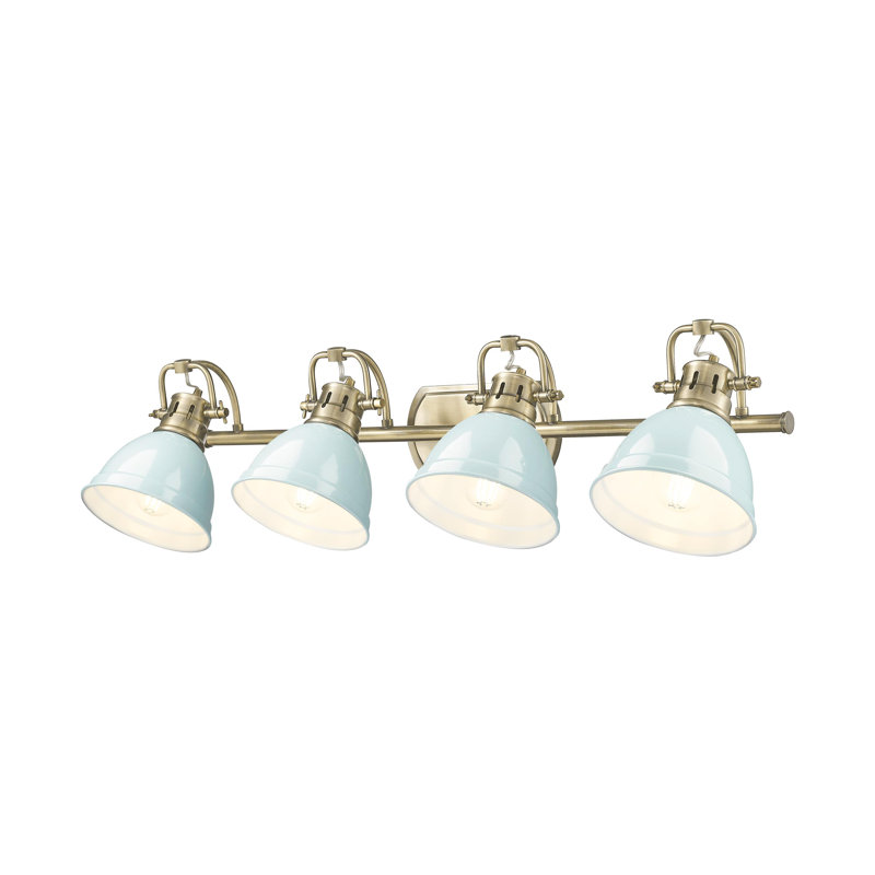 Ensemble de meuble-lavabo 4 lumières Brynnan, Laiton vieilli, Écume de mer, écume de mer