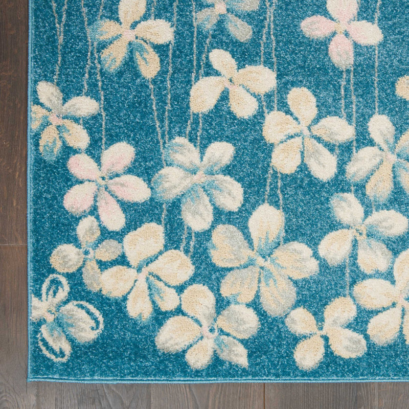 Zaizi Floral Indoor Rug, Rectangle 6' x 9'