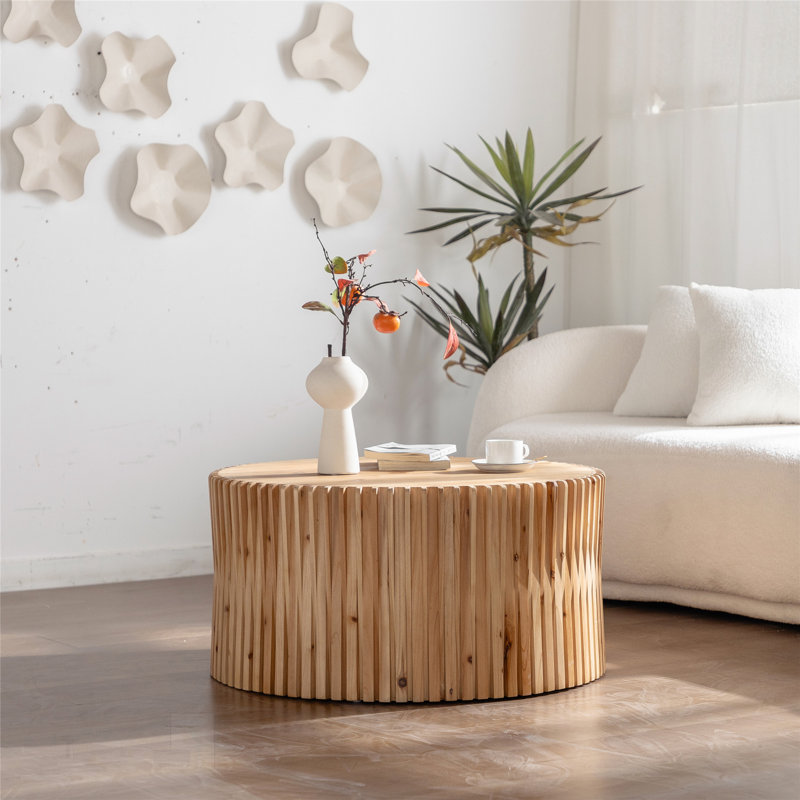 Charmante table basse cylindrique rétro au design exquis pour différentes pièces