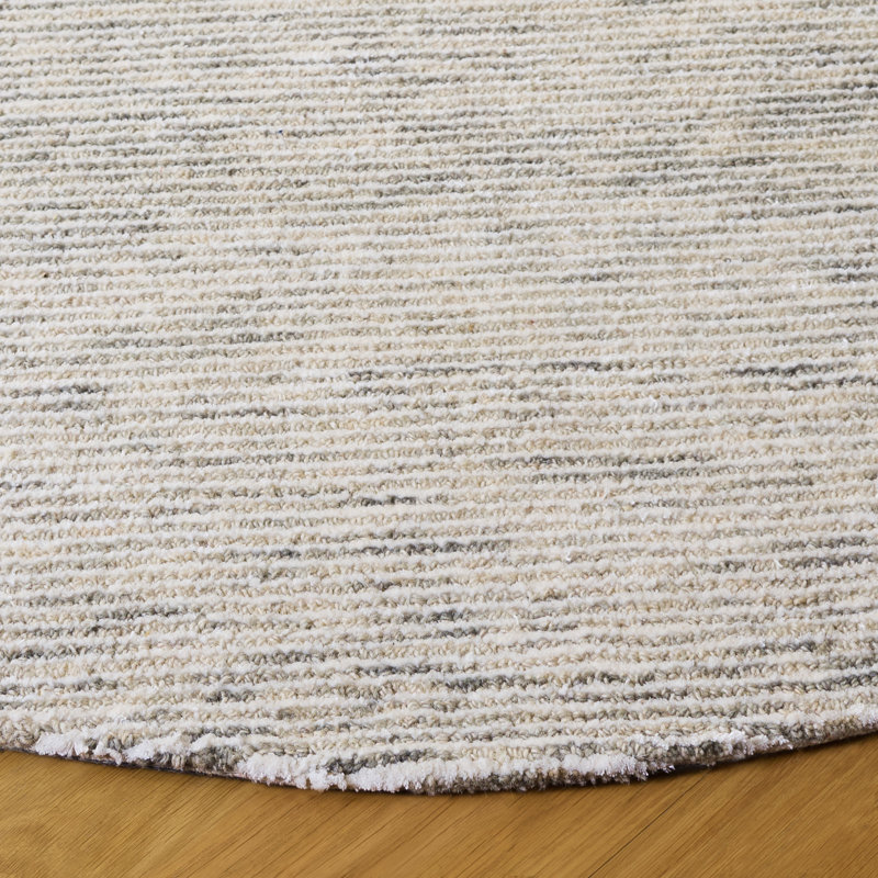 Soho Hand Tufted Viscose;Wool;Cotton Solid Color Indoor Rug, Round 6'