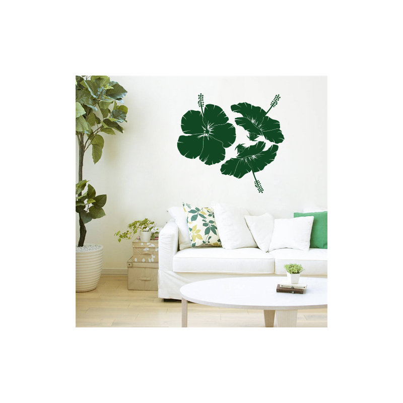 Hibiscus Wall Sticker, 97cm H x 97cm W x 0.2cm D