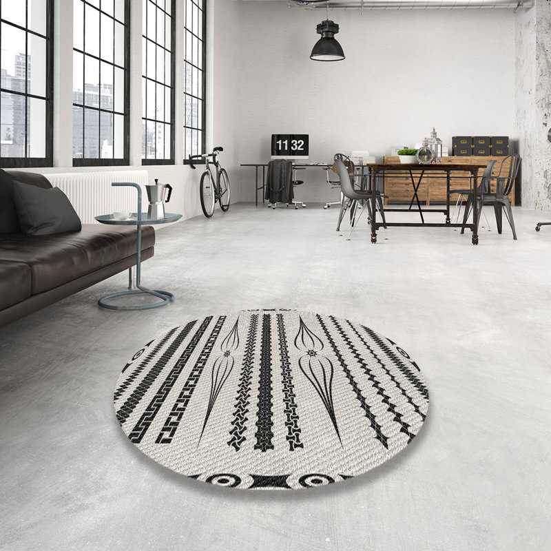 Chevron Indoor Rug, Round 3'