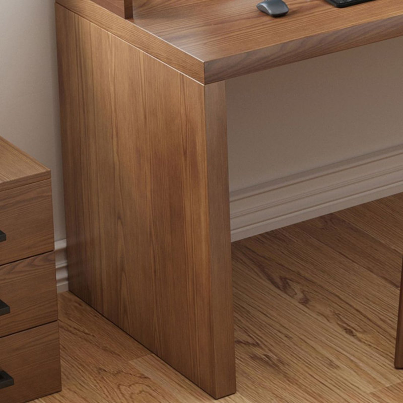 Bureau d'écriture en L en noyer massif, H 29,53 po x l 55,12 po x P 39,37 po, Right Hand
