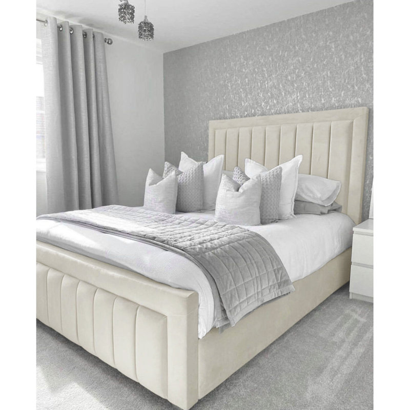 Bastiaan Upholstered Ottoman Storage Bed, Cream, Single (3')