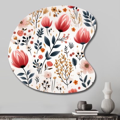 Hosea - Asymmetrical Floral Metal Wall Decor, Irregular Shape Metal Wall Sculpture Print