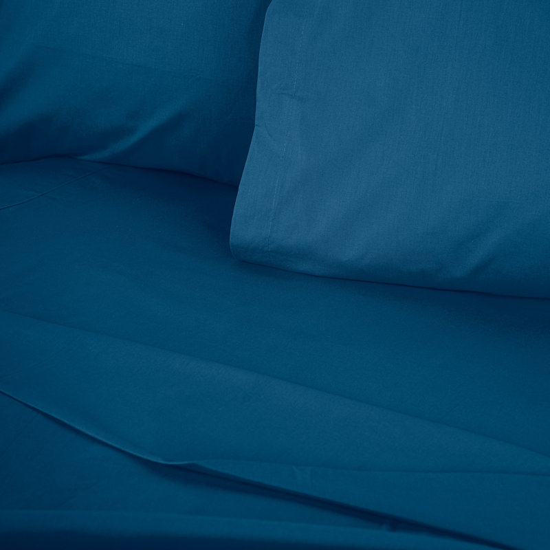 Drap-housse Ranforce, Bleu 19, Drap-housse de taille simple
