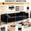 Canapé-lit convertible 4 places de 248 cm x 79 cm (97,7 po x 31 po), profondeur d'assise de 72 cm (28,4 po), avec dossier amovible, capitonnage moderne à boutons, revêtement en velours noir confortable, coussins doux et moelleux pour un confort optimal.