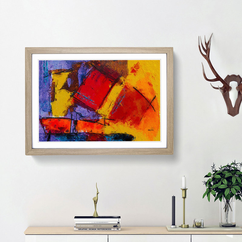 Abstract Vol.387 by S.Johnson - Framed Print, 24cm H x 33cm W x 2cm D, Oak Framed