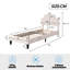 Children's Bed, Single Bed with Flower-Shaped Headboard, Adjustable Height, Bed Frame with Slatted Base for Teens and Adults-192757624-192757626