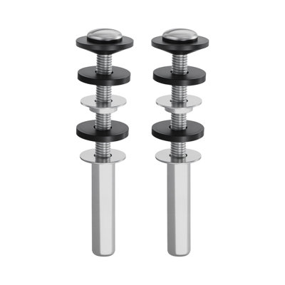 Ensemble de boulons de siège de toilette universel, boulons de réservoir de toilette robustes en métal 2 pièces, ensemble de remplacement de vis de siège de toilette en acier inoxydable avec longs écrous de verrouillage, joints de rondelles en caoutchouc, vis de réparation de toilette