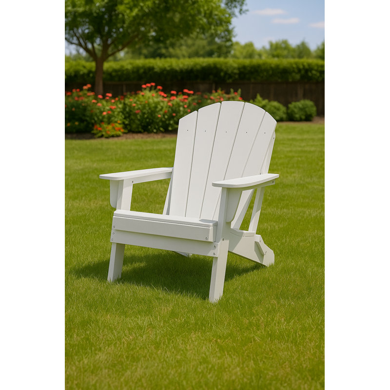 Chaise Adirondack d'extérieur à trois pieds, Blanc